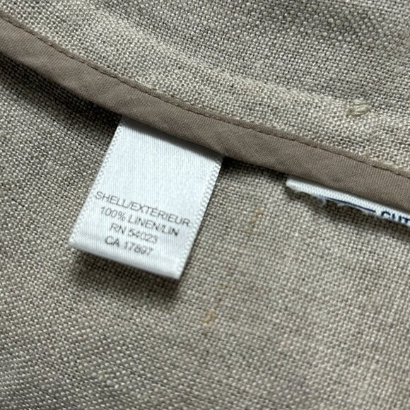 Forth & Towne Linen Allegory Womens Jacket Medium Beige Open Front Lightweight - Picture 4 of 8